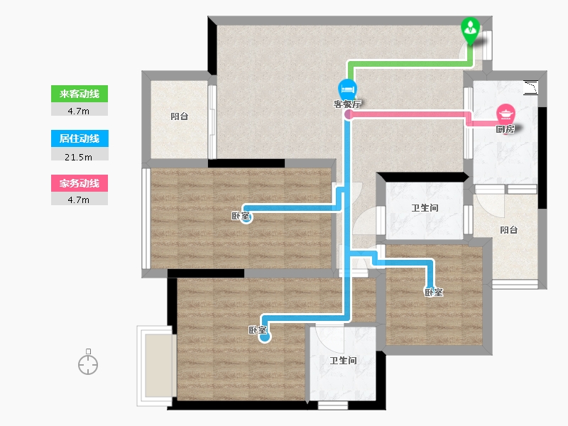 四川省-成都市-百悦城国际社区-85.76-户型库-动静线