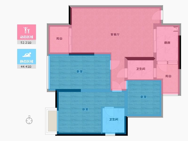 四川省-成都市-百悦城国际社区-85.76-户型库-动静分区