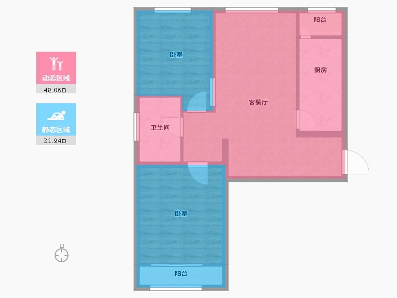 河北省-保定市-金泰春风里-71.60-户型库-动静分区