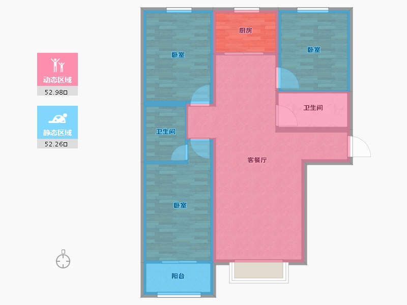 河北省-保定市-仁和鑫丰-94.65-户型库-动静分区