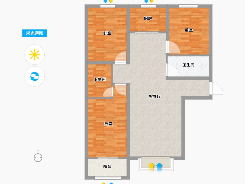 河北省-保定市-仁和鑫丰-94.65-户型库-采光通风