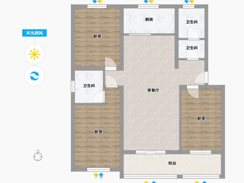 河北省-沧州市-润森紫御府-97.06-户型库-采光通风