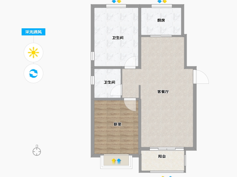 河北省-石家庄市-金盛悦府-74.20-户型库-采光通风