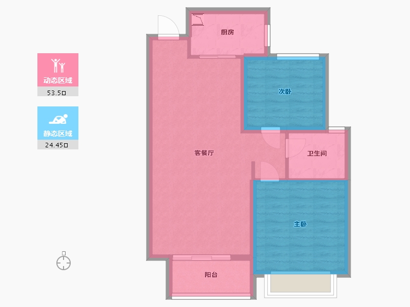 河北省-保定市-天业悦山湖-70.01-户型库-动静分区