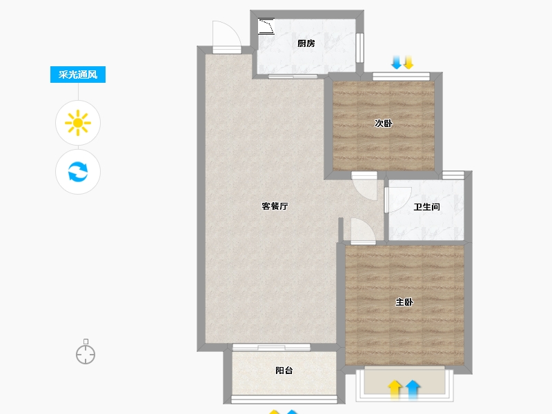 河北省-保定市-天业悦山湖-70.01-户型库-采光通风