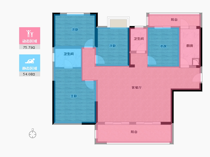 四川省-成都市-铁投紫瑞府-116.23-户型库-动静分区