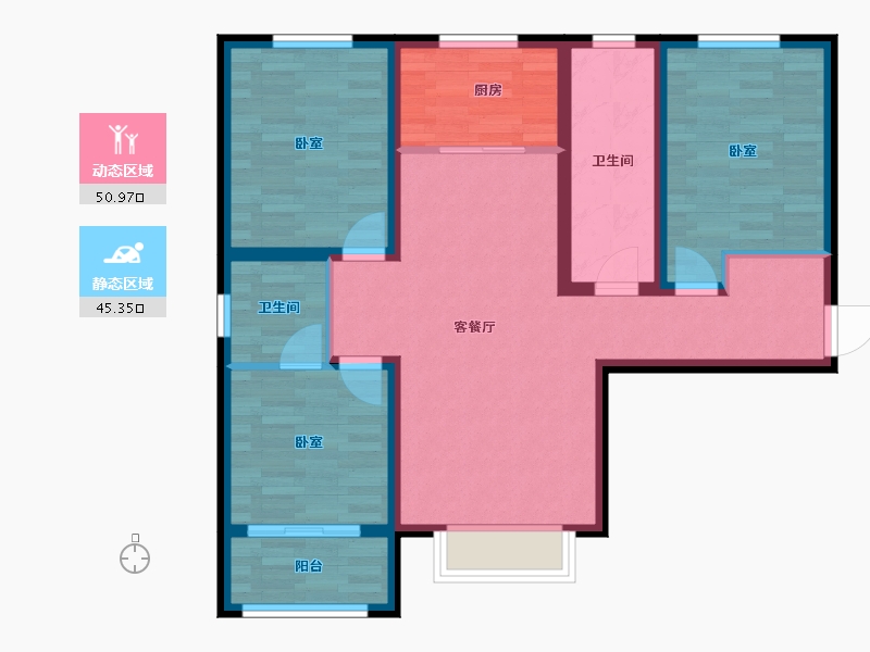 河北省-保定市-仁和鑫丰-85.52-户型库-动静分区