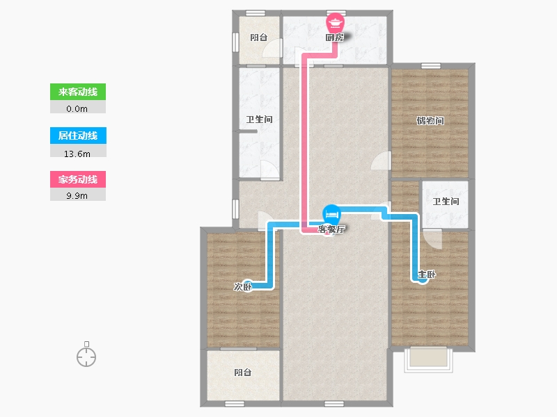 山东省-济南市-龙腾国际花园-138.33-户型库-动静线