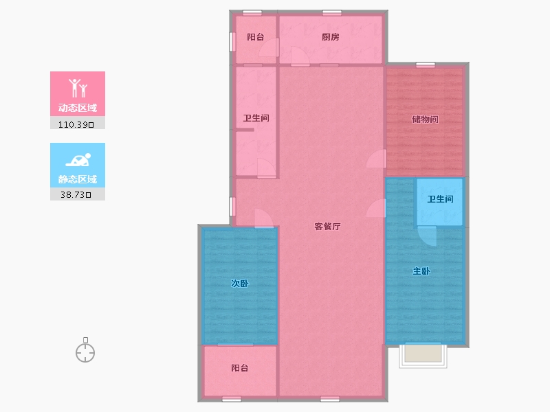 山东省-济南市-龙腾国际花园-138.33-户型库-动静分区