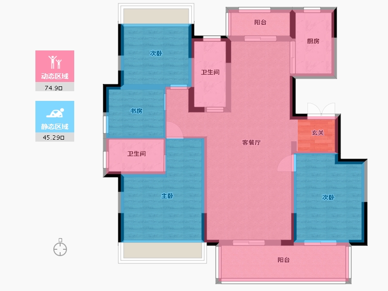 贵州省-贵阳市-天一观山阅-106.91-户型库-动静分区