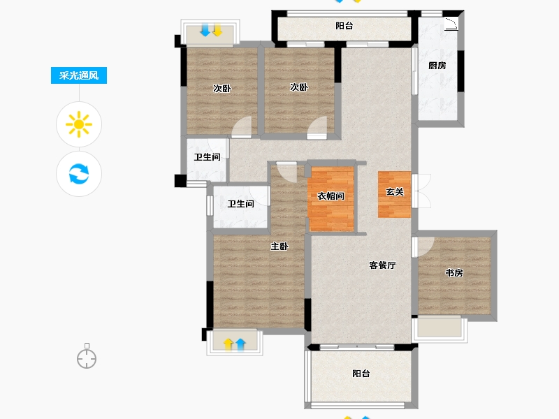 四川省-成都市-铁投牧山溪岸-117.00-户型库-采光通风