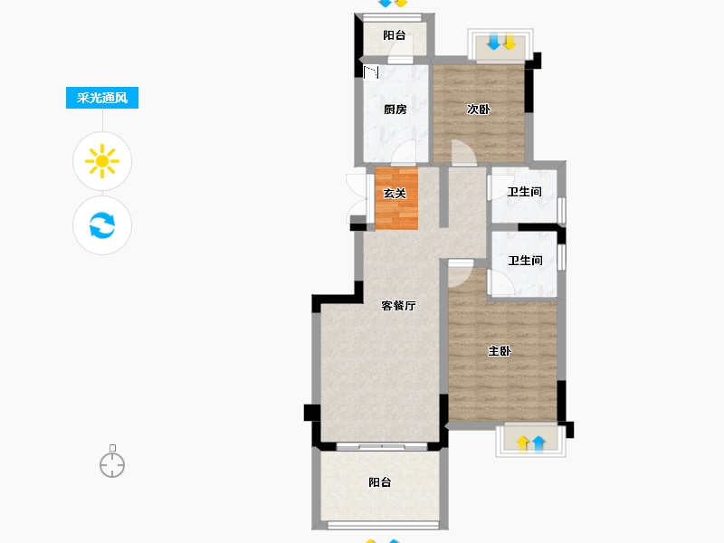 四川省-成都市-铁投牧山溪岸-75.69-户型库-采光通风