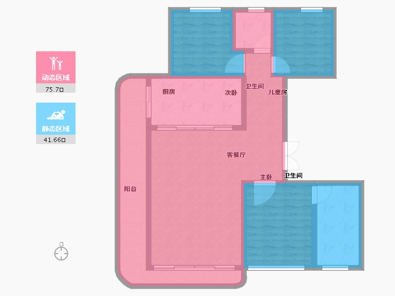 河北省-石家庄市-润江壹號-104.75-户型库-动静分区