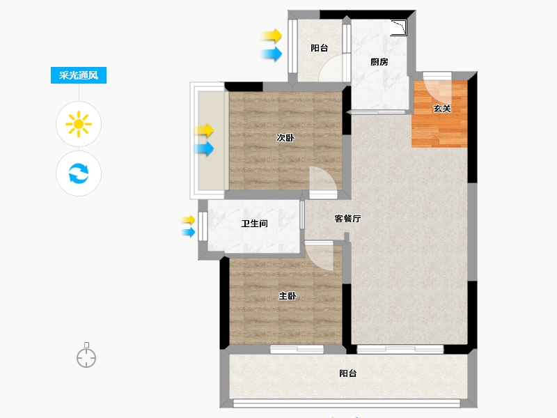 贵州省-贵阳市-天一观山阅-60.75-户型库-采光通风