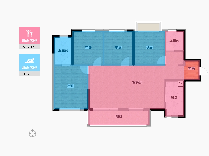 四川省-成都市-天府孔雀城-93.84-户型库-动静分区