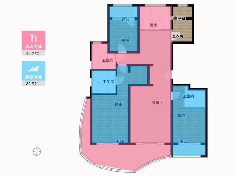 河北省-保定市-安泰首府-167.65-户型库-动静分区