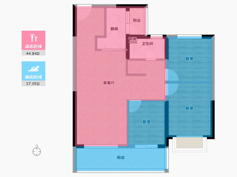 云南省-昆明市-海伦堡晋云府-72.52-户型库-动静分区