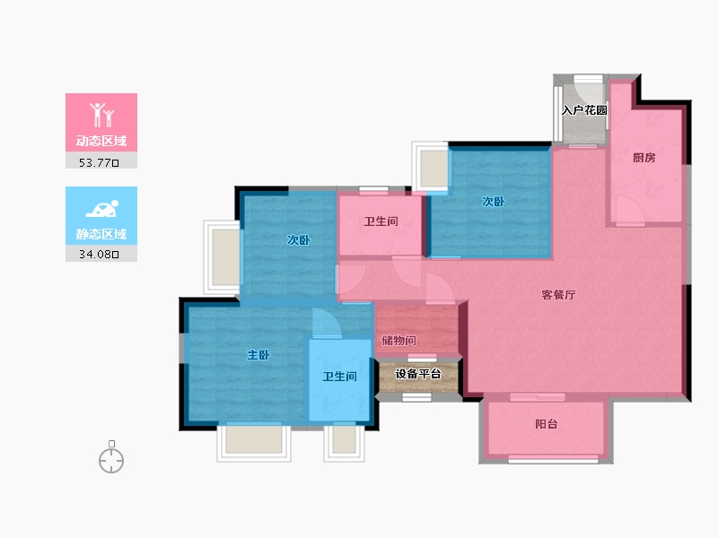 贵州省-贵阳市-铜雀台-82.01-户型库-动静分区