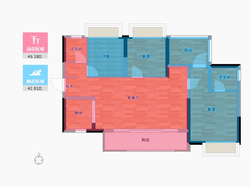 广西壮族自治区-柳州市-彰泰滨江学府-82.47-户型库-动静分区