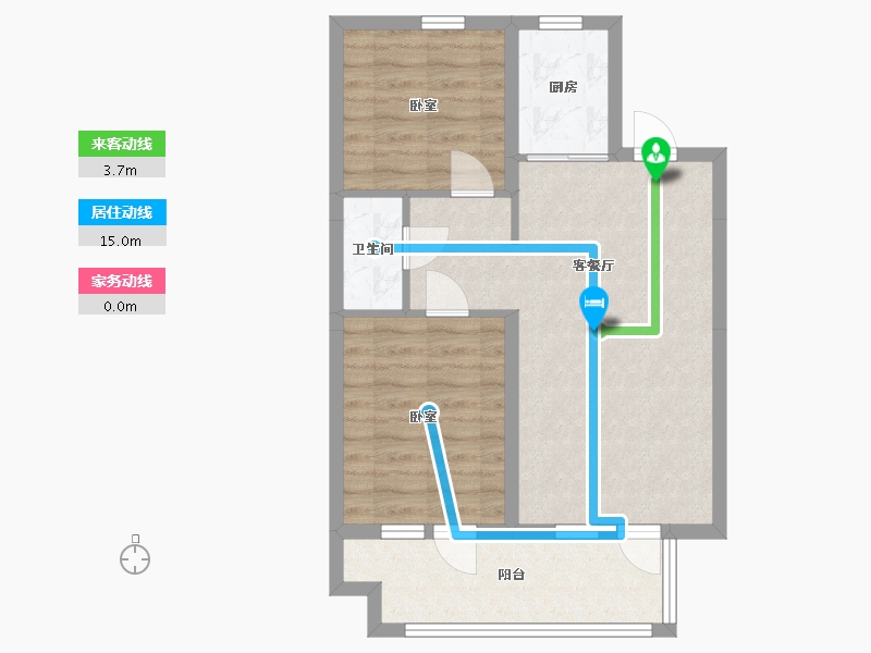 河北省-张家口市-下花园阿尔卡迪亚-63.39-户型库-动静线