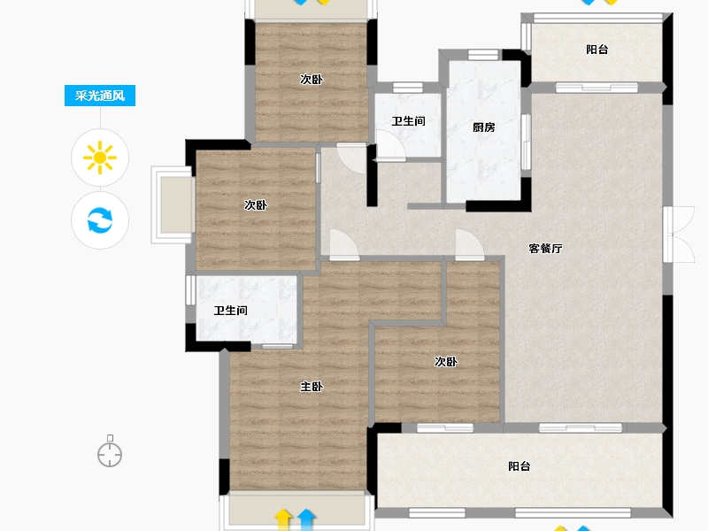 贵州省-贵阳市-广大城-113.60-户型库-采光通风