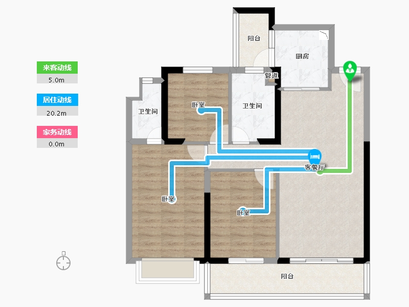 云南省-昆明市-海伦堡晋云府-86.77-户型库-动静线