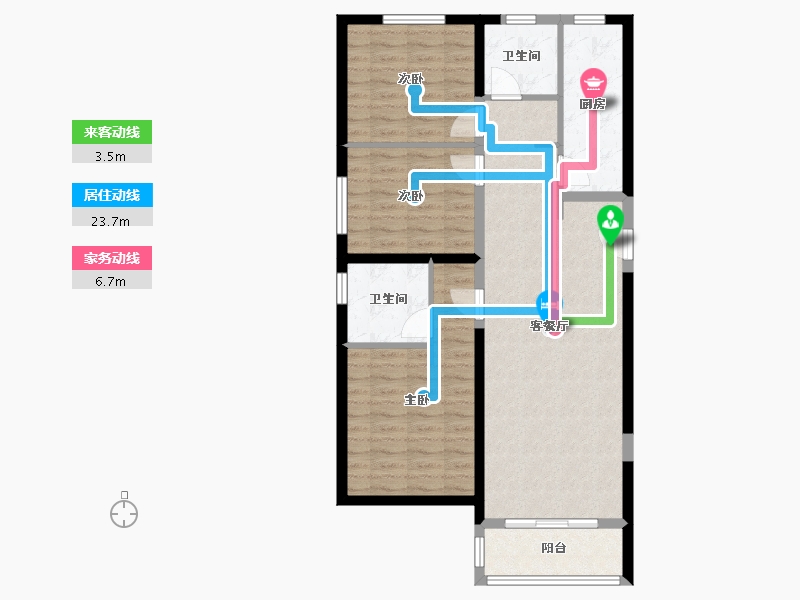 陕西省-西安市-富力开远城-90.70-户型库-动静线