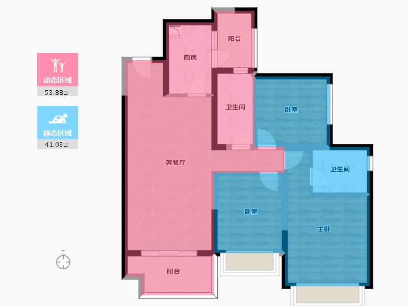 四川省-成都市-华润置地理想之城-83.66-户型库-动静分区