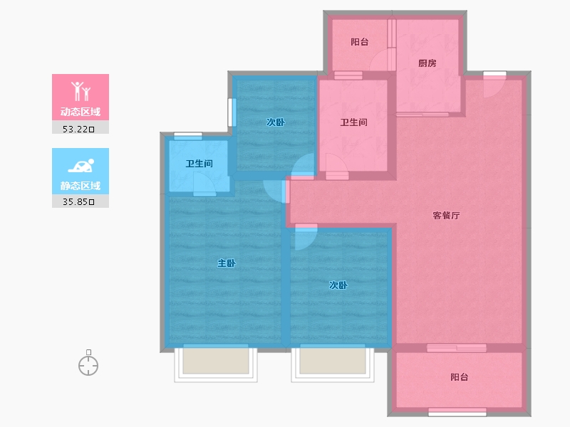 贵州省-遵义市-融创九棠府-78.48-户型库-动静分区