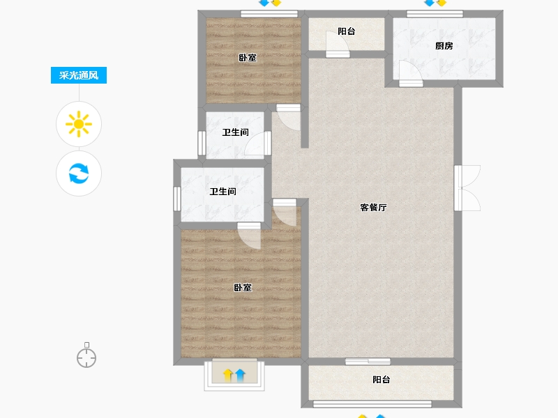 云南省-昆明市-旅泰荷樾-100.44-户型库-采光通风