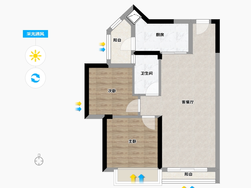 广东省-惠州市-聚泰启程-57.99-户型库-采光通风