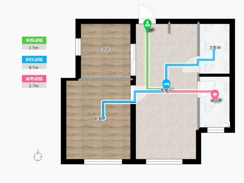 河北省-张家口市-融创·崇礼公馆-43.69-户型库-动静线