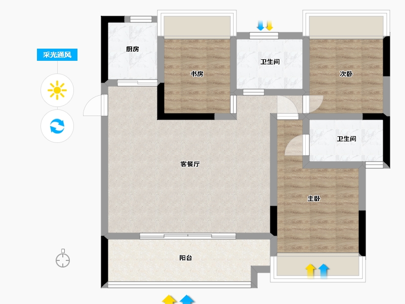 贵州省-贵阳市-中铁我山-79.80-户型库-采光通风