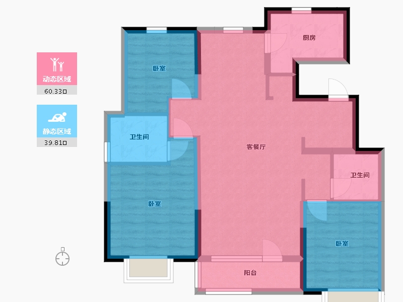 河北省-张家口市-京北橡树湾-89.04-户型库-动静分区