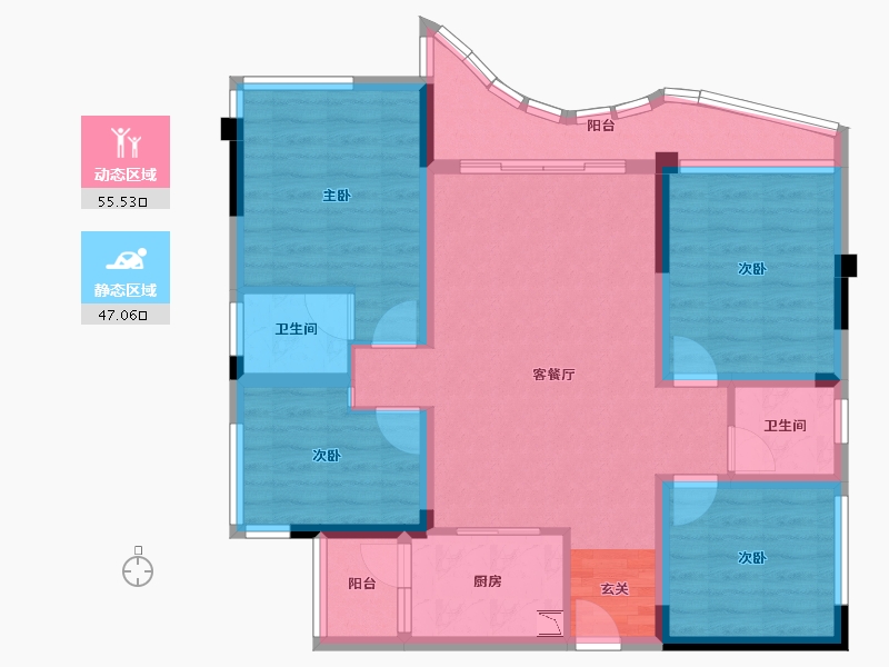 四川省-成都市-天府云城C区-90.30-户型库-动静分区