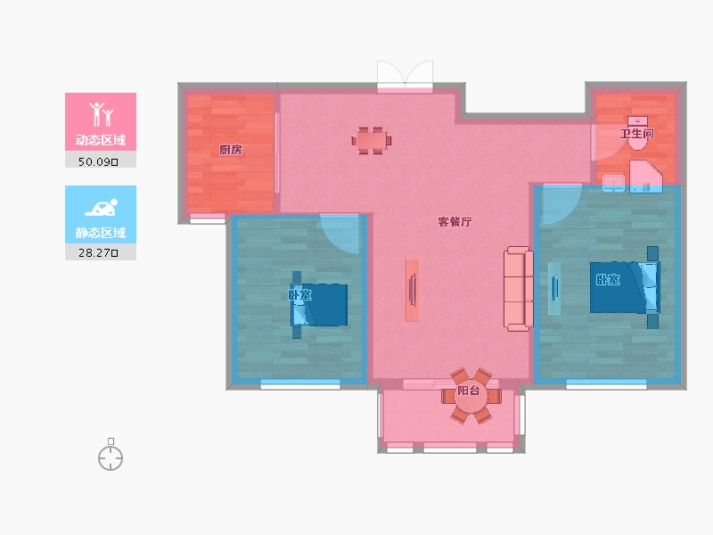 河北省-承德市-海城阳光家园-71.00-户型库-动静分区