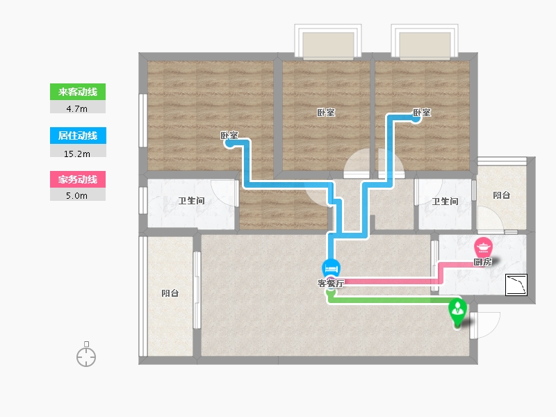 四川省-成都市-金地商置弘阳梵锦108-84.69-户型库-动静线