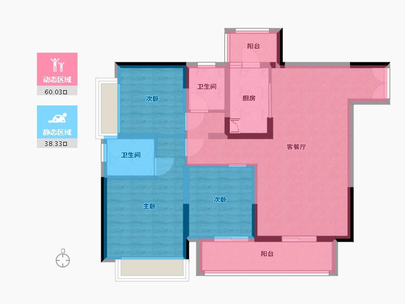 贵州省-贵阳市-云城中心-86.92-户型库-动静分区