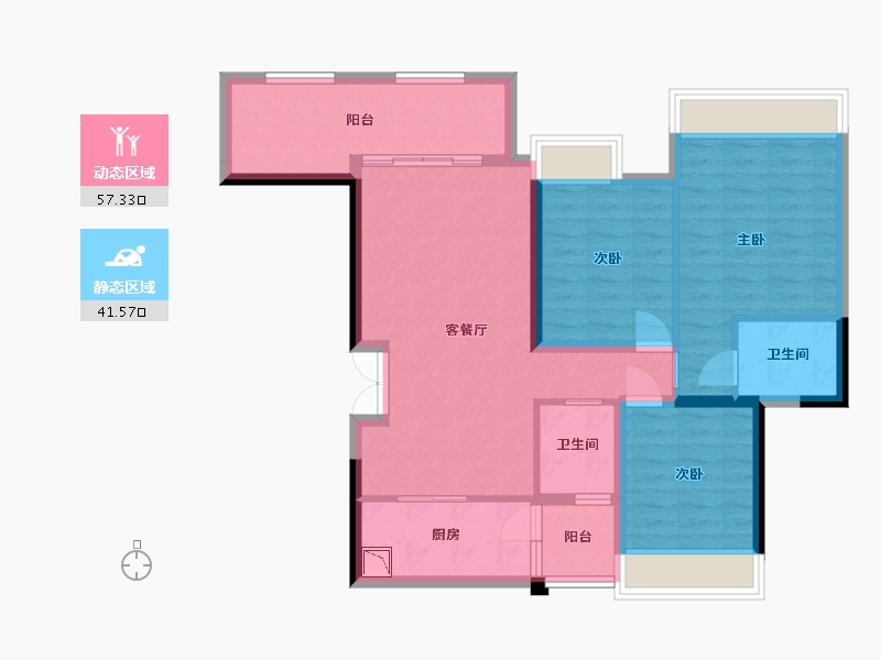 贵州省-贵阳市-云城中心-87.83-户型库-动静分区