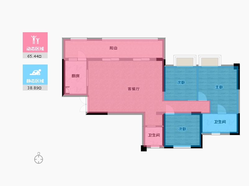 贵州省-贵阳市-云城中心-93.39-户型库-动静分区