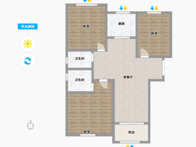 河北省-邢台市-永康城-98.00-户型库-采光通风