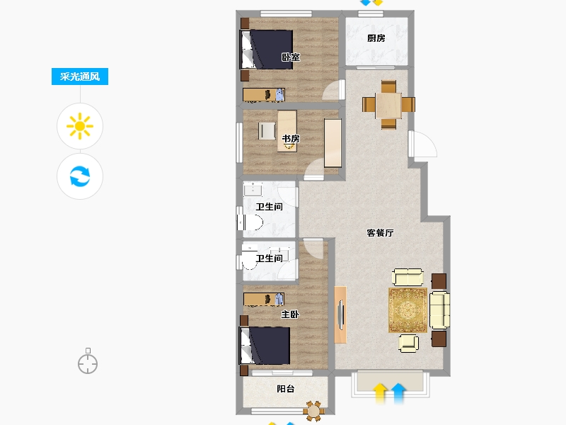 河北省-保定市-仁和鑫丰-97.95-户型库-采光通风