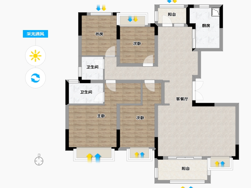 四川省-成都市-电建地产洺悦玺-116.16-户型库-采光通风