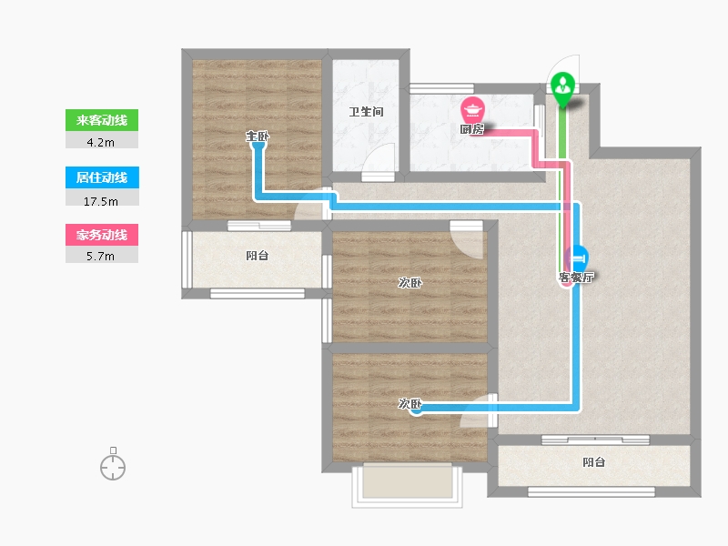 贵州省-遵义市-京尊三进堂-86.13-户型库-动静线