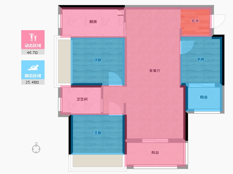 贵州省-贵阳市-天一观山阅-63.85-户型库-动静分区