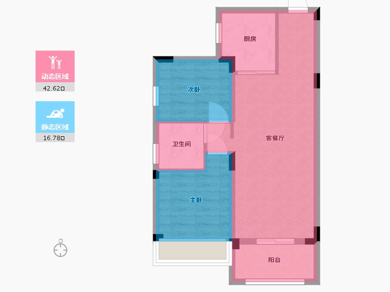 贵州省-贵阳市-碧桂园大学印象-52.57-户型库-动静分区