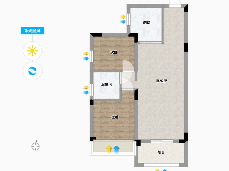 贵州省-贵阳市-碧桂园大学印象-52.57-户型库-采光通风