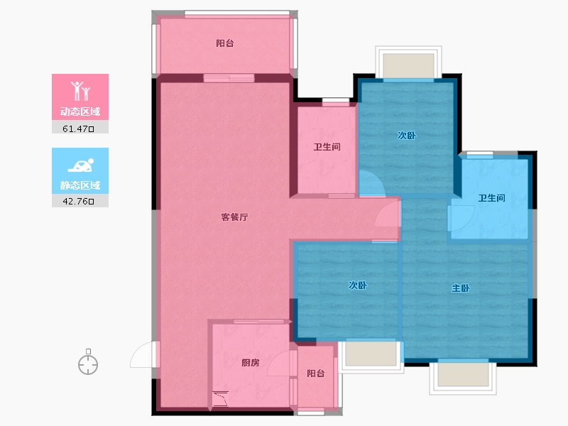 贵州省-贵阳市-贵阳恒大悦府-93.50-户型库-动静分区