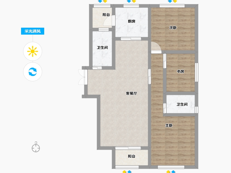 河北省-石家庄市-高远森霖城-84.05-户型库-采光通风