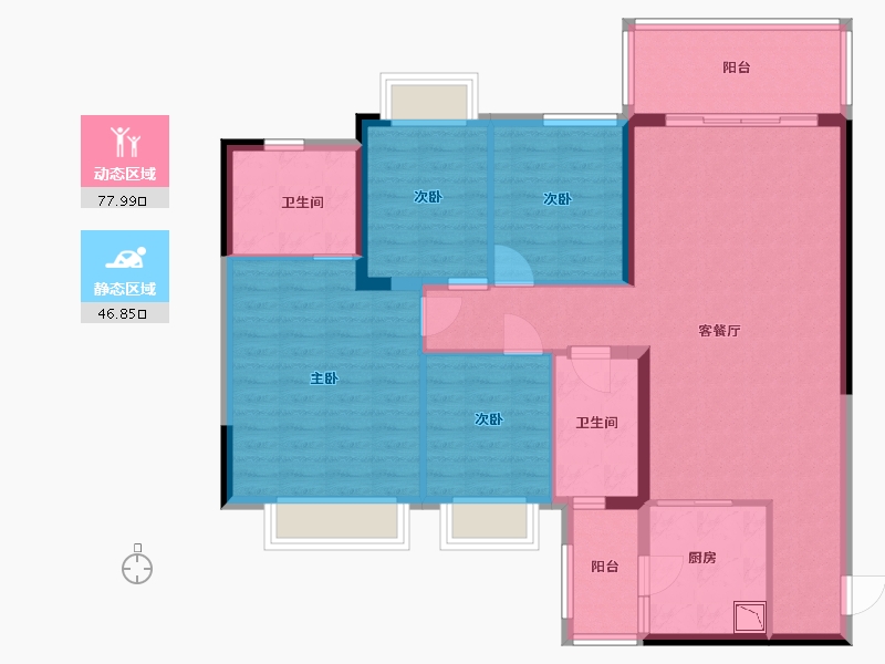 贵州省-贵阳市-贵阳恒大悦府-112.40-户型库-动静分区